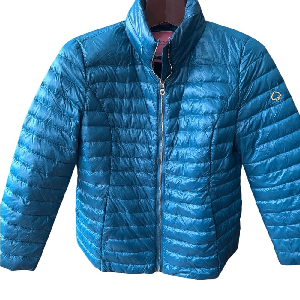 Kate Spade Teal Blue Lightweight Puffer Jacket